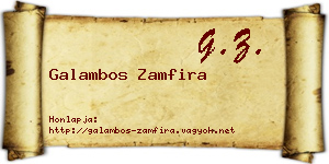Galambos Zamfira névjegykártya